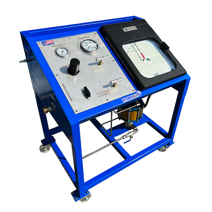 pressure test bench with pressure chart recorder