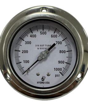 1000 psi pressure gauge front flange