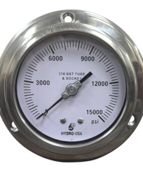 15000 psi pressure gauge front flange panel mount