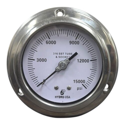 15000 psi pressure gauge front flange panel mount