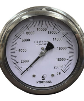 20000 psi pressure gauge 6 inch dial. front flange