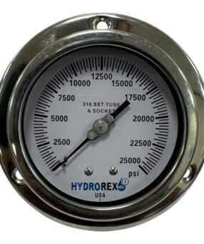 25000 psi pressure gauge front flange