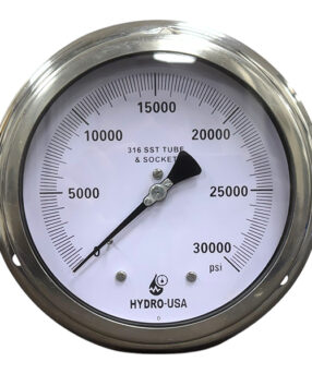 30,000 psi pressure gauge 6 inch dial front flange