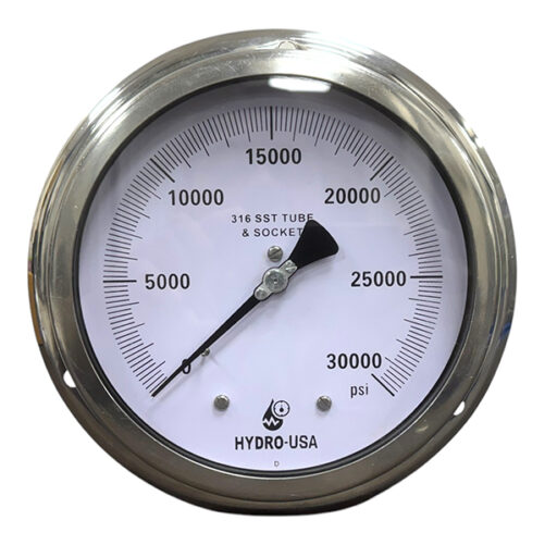 30,000 psi pressure gauge 6 inch dial front flange