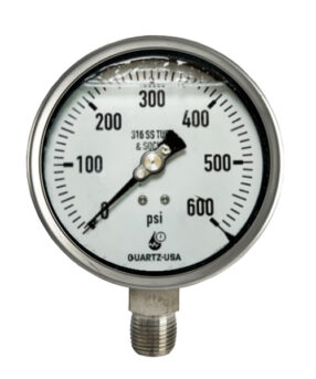 600 psi pressure gauge bottom connection