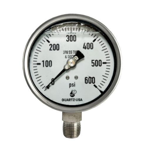 600 psi pressure gauge bottom connection