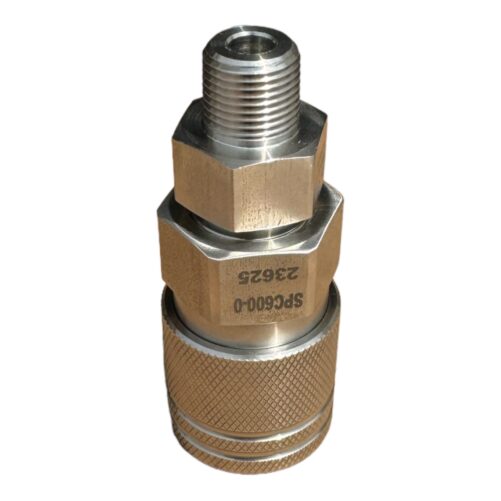 SPC600-0-NM6 Quick Disconnect Coupler with Check Valve 38 Male NPT 15000 Psi Push Pull Spir Star