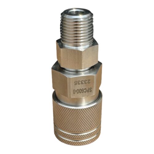 SPC600-0-NM8 Quick Disconnect Coupler with Check Valve 12 Male NPT 15000 Psi PushPull Spir Star