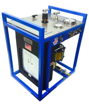 hydrostatic pressure test pump with pressure chart recorder