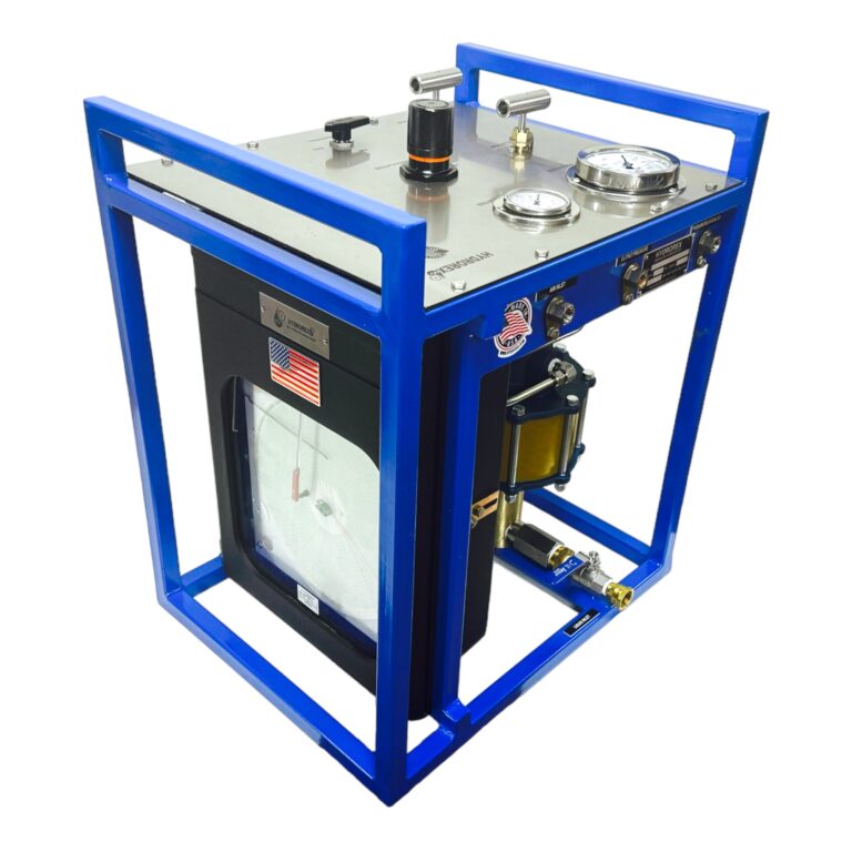 hydrostatic pressure test pump with pressure chart recorder