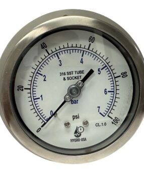 100 psi pressure gauge 4in