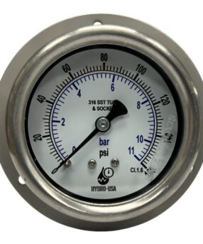 160 psi front flange pressure gauge 2.5 dial stainless