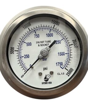 25000 Psi pressure gauges 4in