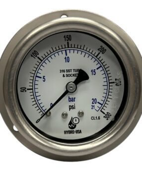300 psi front flange pressure gauge 2.5 dial stainless