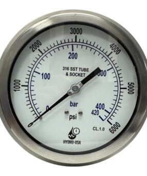 6000 psi pressure gauge 6in